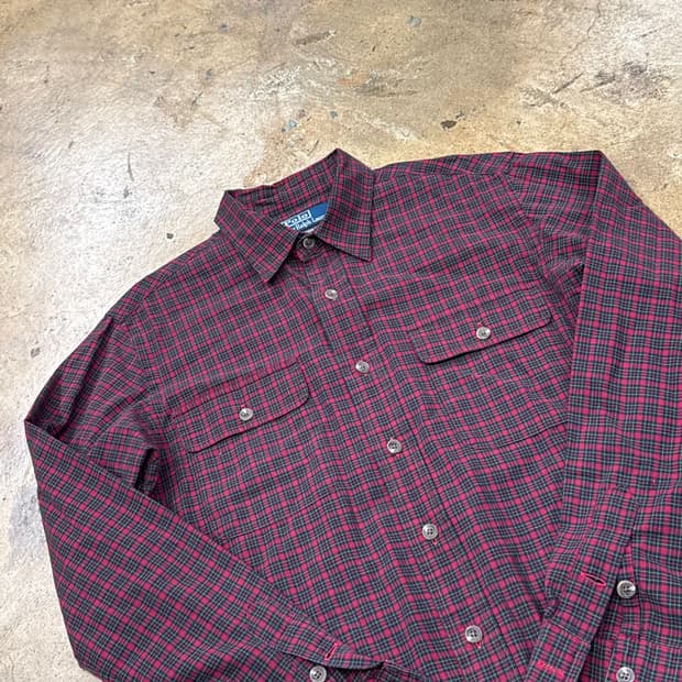 [정품/M] 폴로 랄프로렌 레드 체크 셔츠 b8