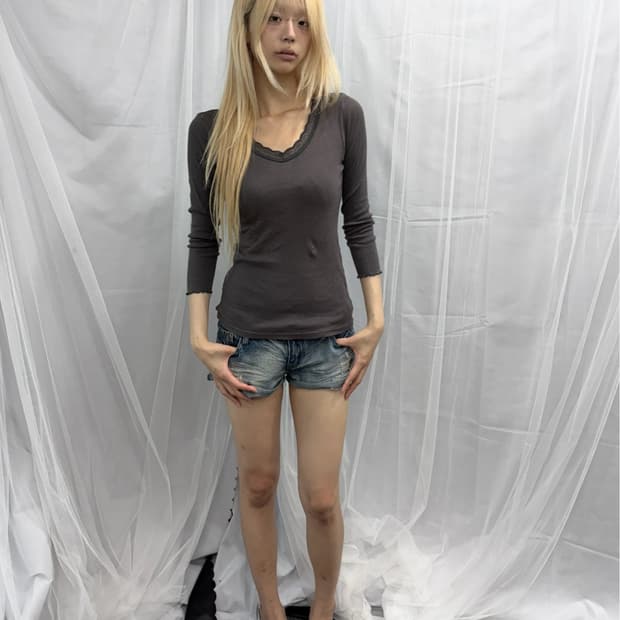 [Vintage] Slim Gray Long Sleeve