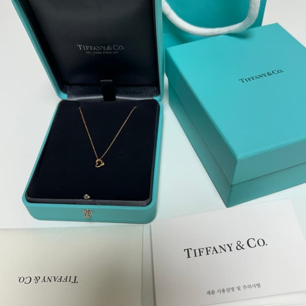 티파니앤코 오픈하트 목걸이 7mm 로즈골드 18k