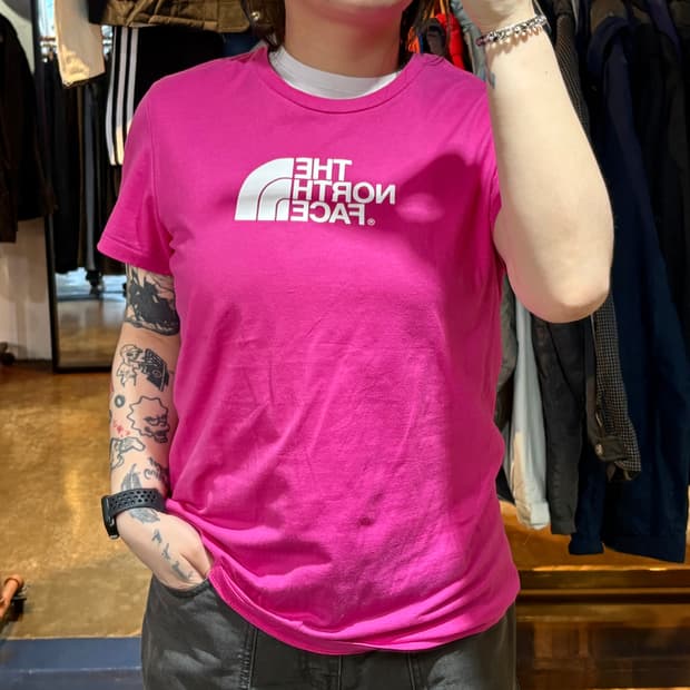 노스페이스 핑크 반팔