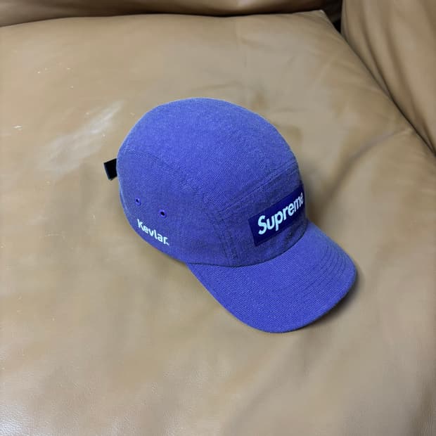 슈프림 캠프캡 모자 박스로고 케블라 퍼플