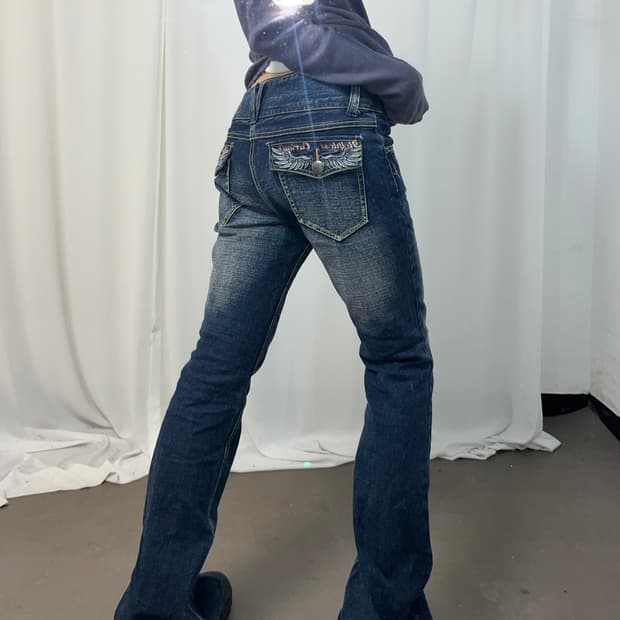 Y2K 데님 부츠컷
