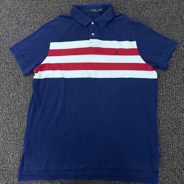 POLO 폴로 랄프로렌 스트라이프 카라티 반팔티셔츠 XL