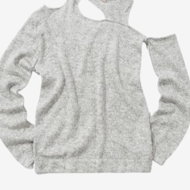 나체 원숄더브레이드니트