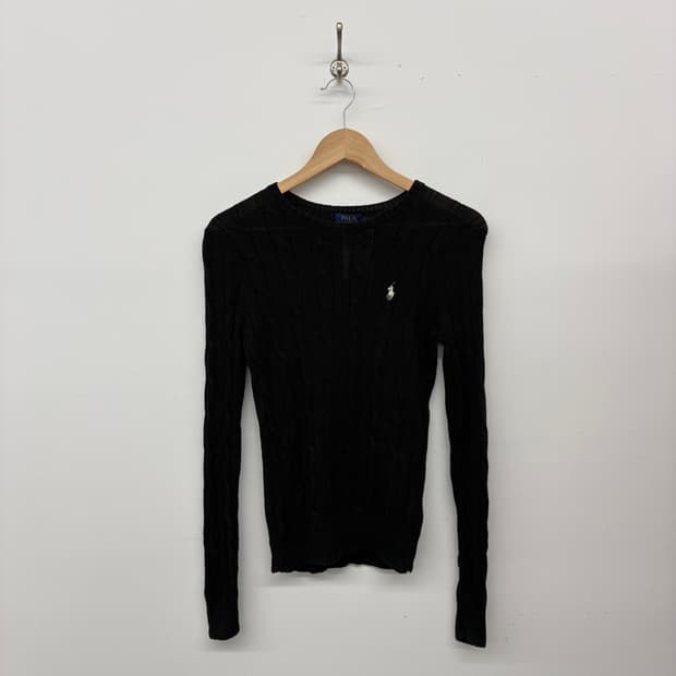 폴로 랄프로렌 블랙 꽈배기 니트 긴팔 여S