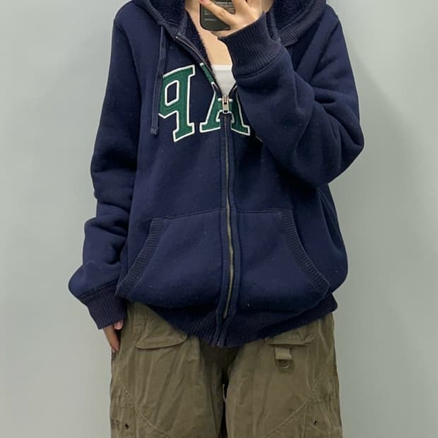 Gap 갭 네이비 양털 후드집업