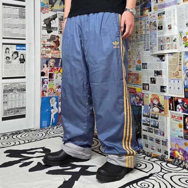 00s 아디다스 라이트블루 삼선 트레이닝 트랙팬츠