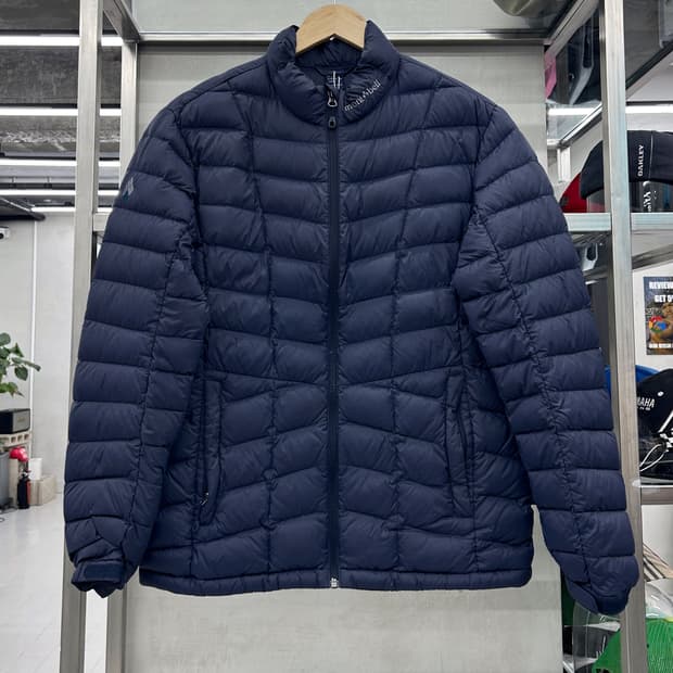 몽벨 Montbell 제나 덕다운 숏패딩 네이비