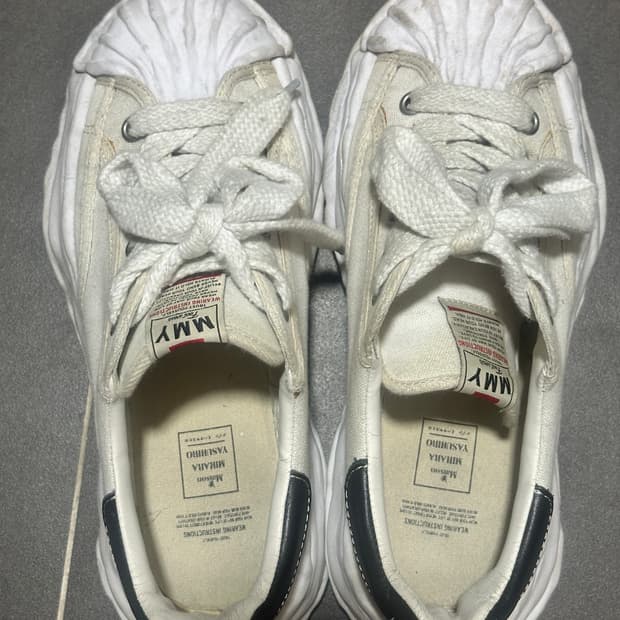 미하라 야스히로 블레이키 OG 솔 캔버스 로우탑 스니커즈 화이트