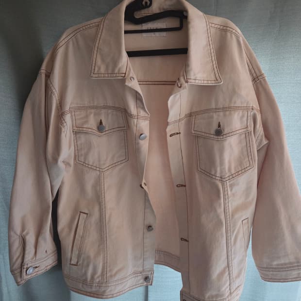 만원 급처! 스티치 데님 자켓 크림