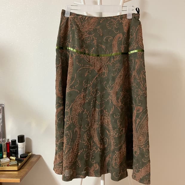 Georges rech 페이즐리 패턴 롱 스커트