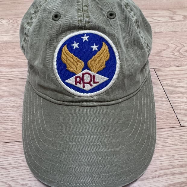 RRL 더블알엘 윙로고 볼캡 카키