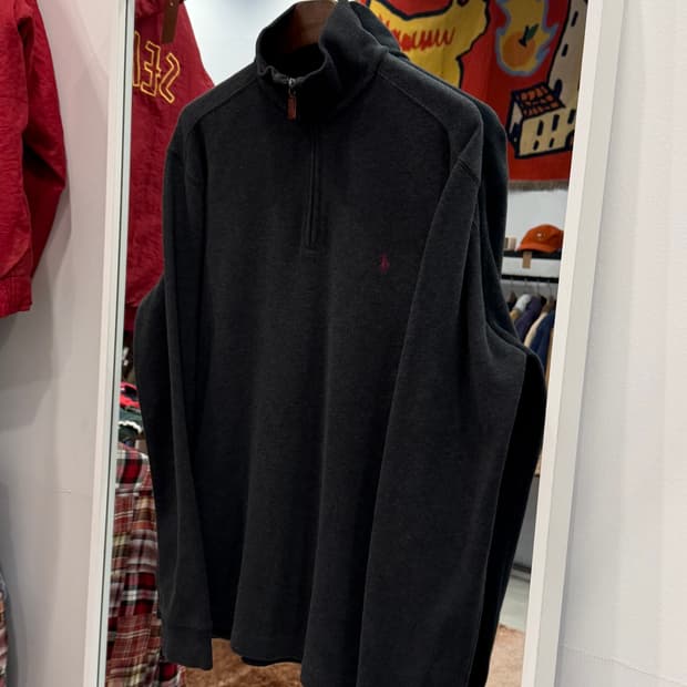 Polo RL 폴로 랄프로렌 하프넥 쿼터 집업 니트 (chacoal)