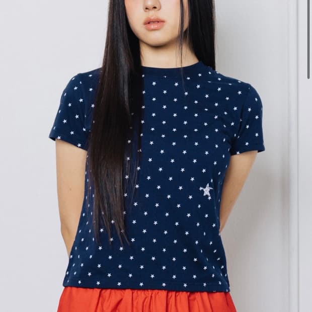 웹하우스 twister star angle tee navy
