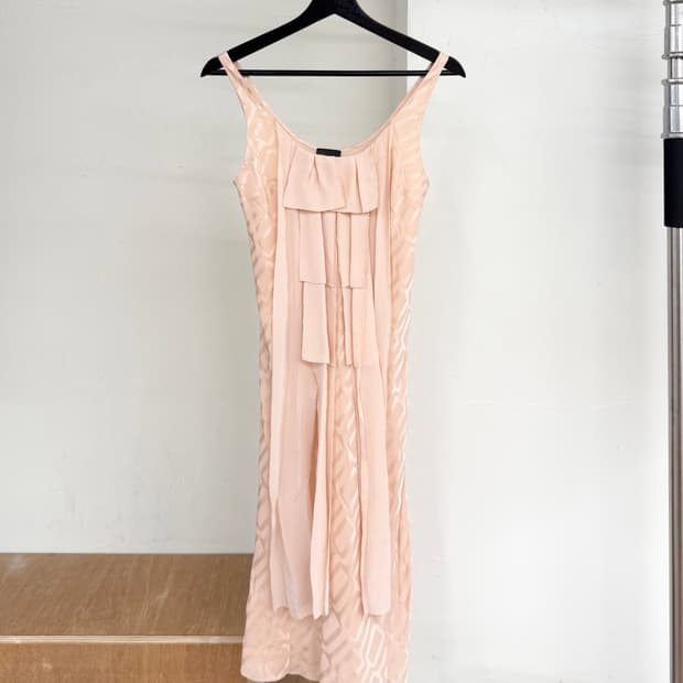 펜디 플라밍고 실크 드레스