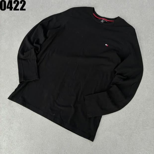 타미힐피거 블랙 긴팔티셔츠 m