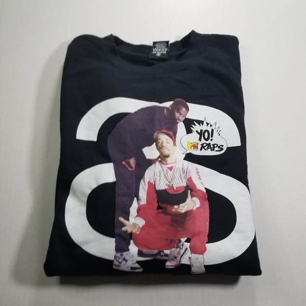 스투시 x Yo! Mtv Raps Ice-T SS로고 맨투맨 블랙 L