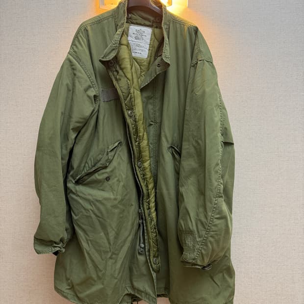 미군 M65 피쉬테일 파카 1982년 오리지널 L 풀세트