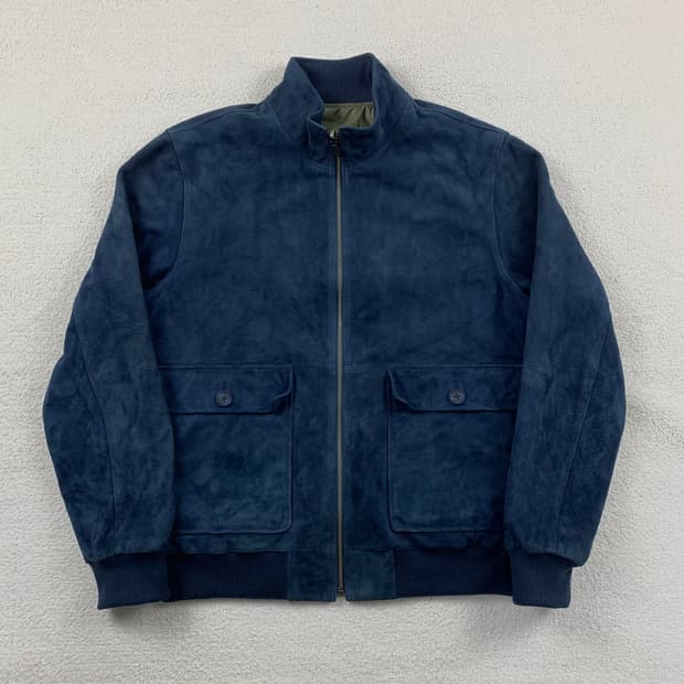 브룩스브라더스 염소가죽 스웨이드 리버시블 블루종 자켓