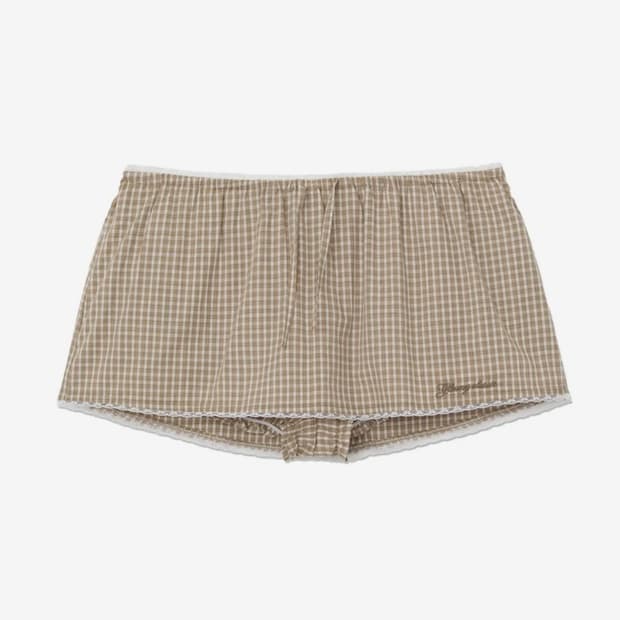 G CLASSIC LACE-UP MINI SKIRT (BEIGE)