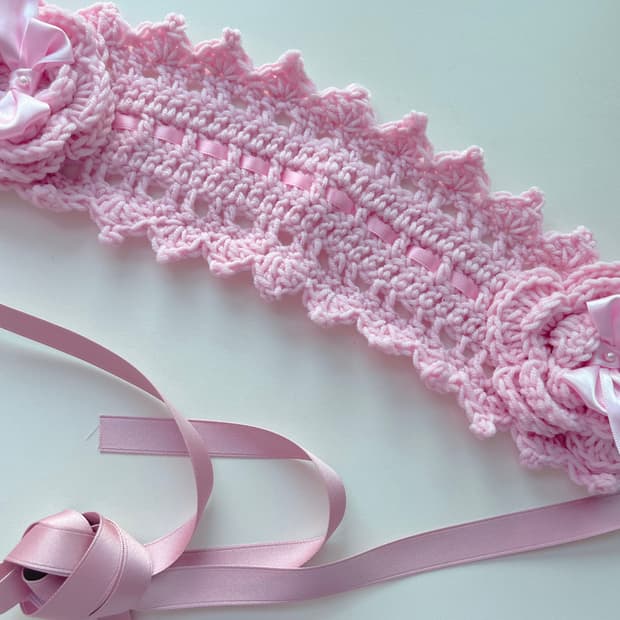 로리타 뜨게 헤드드레스