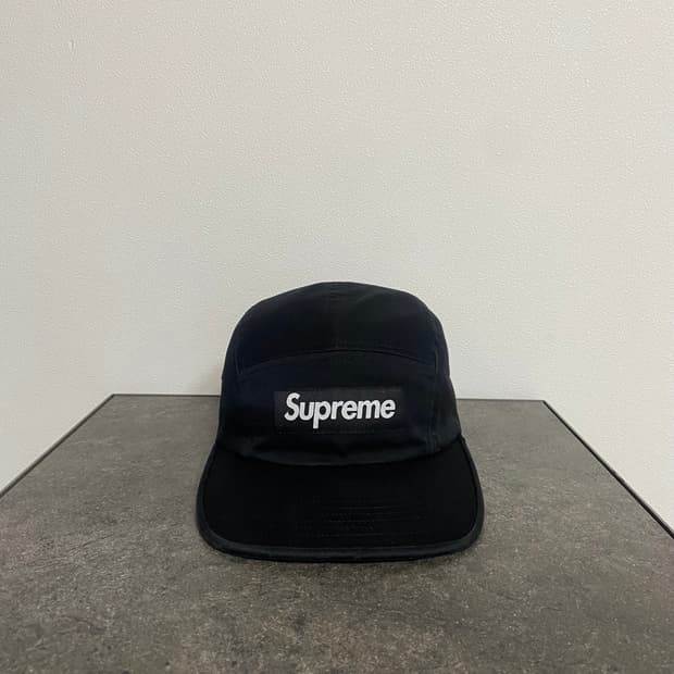 (OS) 슈프림 박스로고 캠프캡 모자 워시드 블랙