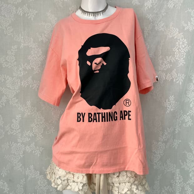 베이프 베이비 핑크 마일로 반팔 1051 y2k 스트릿 갸루 펑키