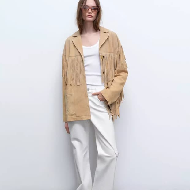 ZARA 자라 스웨이드 프린지 자켓