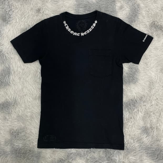 크롬하츠 숏슬리브 포켓 크루 넥라인 반팔 티셔츠 [XS]