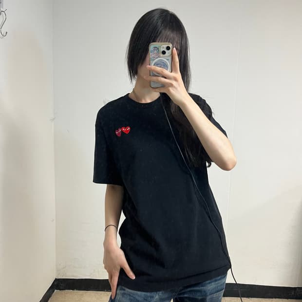 Comme des Garçons Double Heart Patch Tee