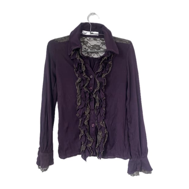 아케호무 레이스 시스루 블라우스 갸루 고딕 고스 공겜 펑크 와인