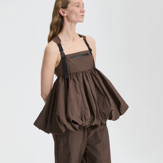 [8]세실리에 반센 BEA 버클 퍼프 블라우스/브라운