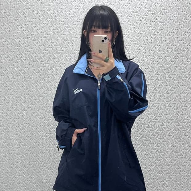 푸마 레트로 빈티지 Y2K 오버핏 바람막이 자켓 L C11671