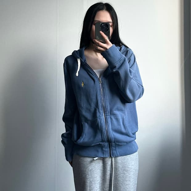 폴로 랄프로렌 옐로우포니 블루 후드집업