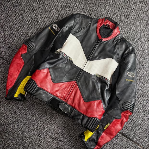 Shoei 빈티지 레이싱 라이더 레더 자켓 3206