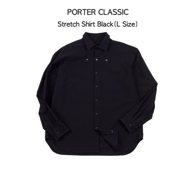 PORTER CLASSIC 스트레치 셔츠 블랙 
