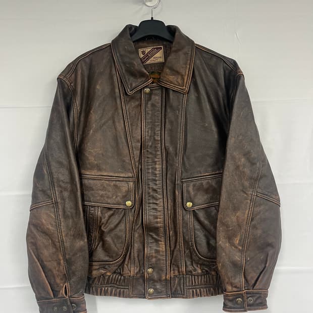 리얼레더 소가죽자켓 브라운