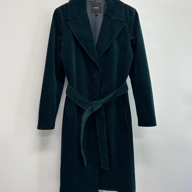 띠어리 코듀로이 벨티드 코트