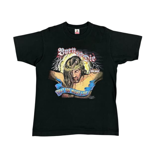 빈티지 90s 할리데이비슨 지저스 Jesus 패러디 티셔츠