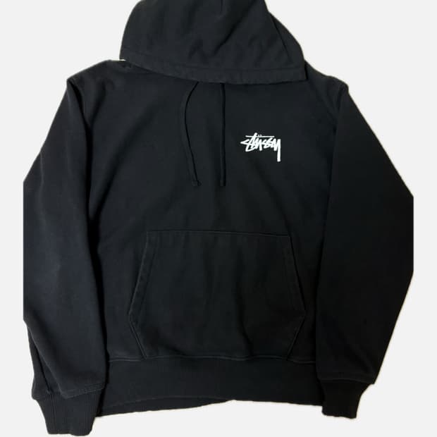 스투시 플러시 후드 블랙 stussy