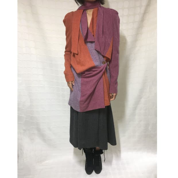 vivienne westwood 울 배색 코트