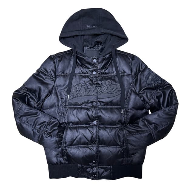 MLB 화이트삭스 후드 숏패딩 점퍼 블랙