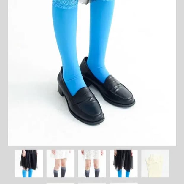 [구해요] 샵페어리 vivid color knee socks blue