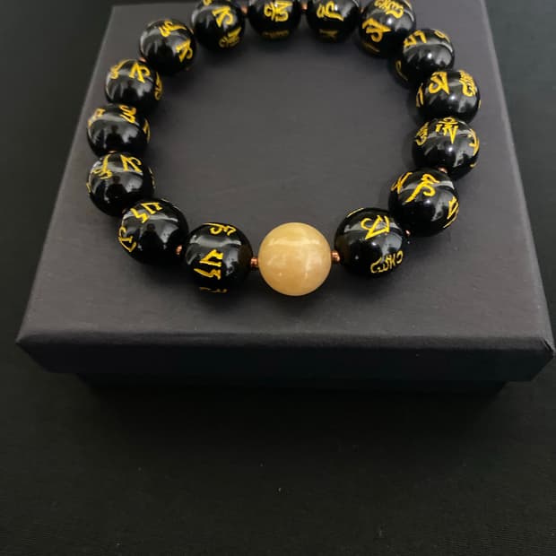 육자대명주 단주 팔찌 12mm