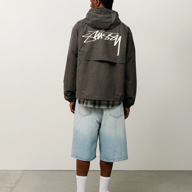 (M)스투시 웨이브 다이 비치 쉘 자켓 블랙 115745