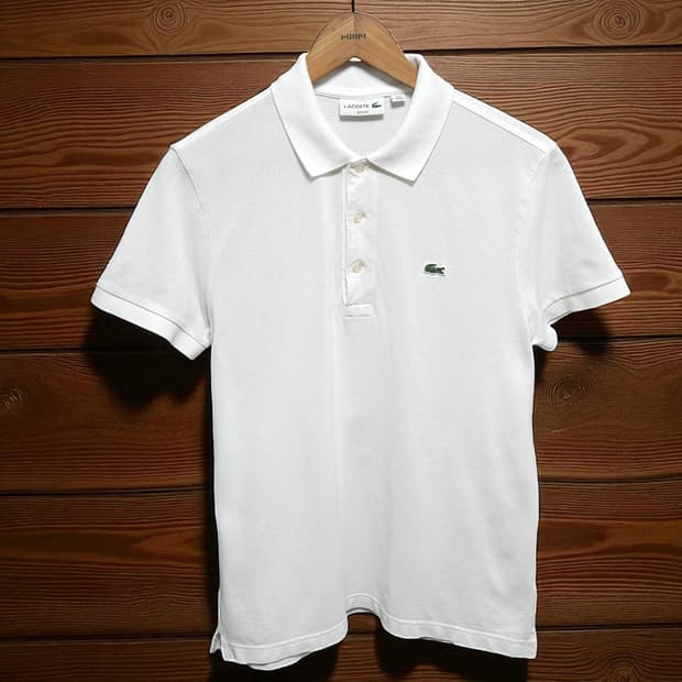 95)LACOSTE 라코스테 반팔 카라티 화이트