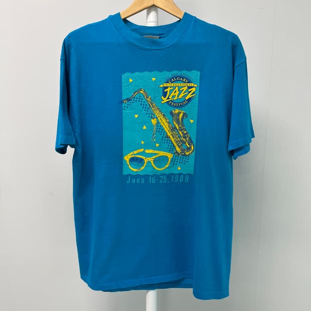 [XL] USA Hanes 헤인즈 80s JAZZ 빈티지 그래픽 반팔티