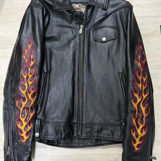 할리 데이비슨 플레임 가죽 자켓