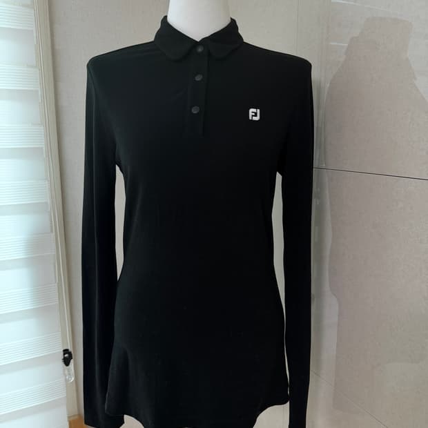 풋조이 FJ  골프웨어 블랙 긴팔 폴로 티셔츠 S