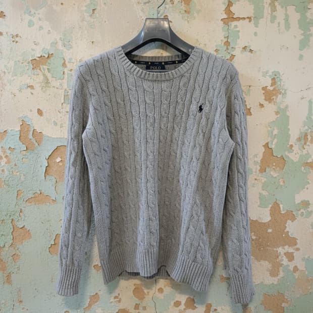 폴로 랄프로렌 우먼 꽈배기 니트 XL 회색